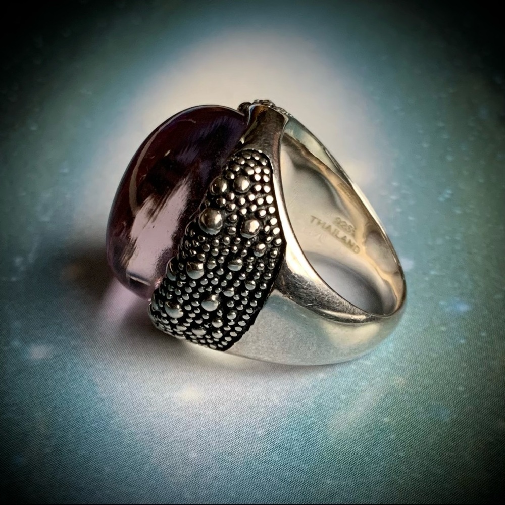 Glowing Amethyst Orb Sterling Silver ring - Picture 14 of 14